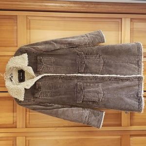 COPY - Steve Madden Brown Corduroy/Faux Fur Button Down Full Length Coat Size M